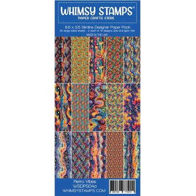 Whimsy Stamps Slimline Paper Pack - Retro Vibes